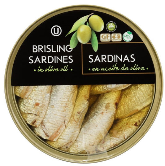 Grilled Catch Wild Caught Brisling Sardines in Olive Oil 5.6-Ounce Can