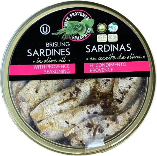 Grilled Catch Wild Caught Brisling Sardines in Olive Oil with Provence Seasoning 5.6-Ounce Can